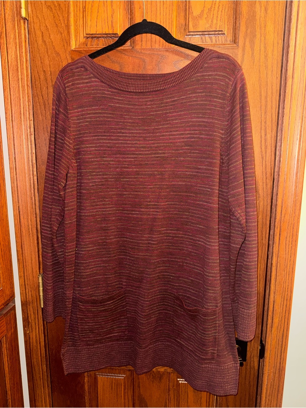 eight eight eight Maroon Striped Knit Pullover